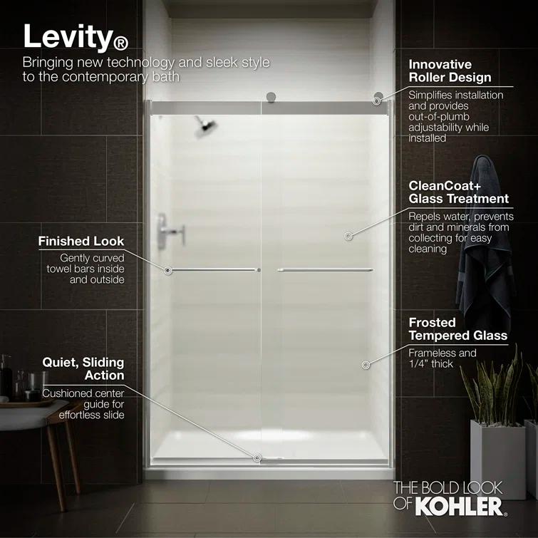 Levity 59.63" x 74" Bypass Shower Door with CleanCoat® Technology