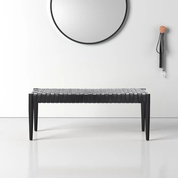 Orin 47" Woven Leather Bench