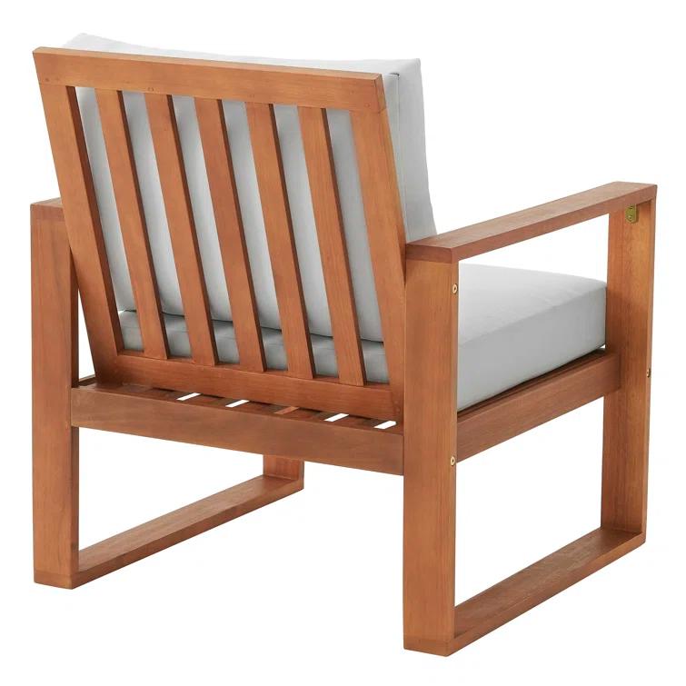 Weston 3Pc Outdoor Set Solid Eucalyptus Wood, 2 Chairs with Cushions and 1 Cocktail Table