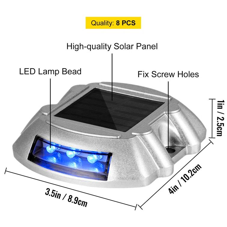 VEVOR Solar Dock Lights Low Voltage Solar Powered Integrated LED Metal Pathway Light Pack (Set of 8)