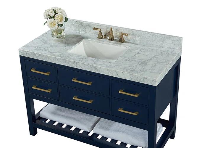 Ancerre Designs Elizabeth 48" Wood Bathroom Vanity Set in Heritage Blue