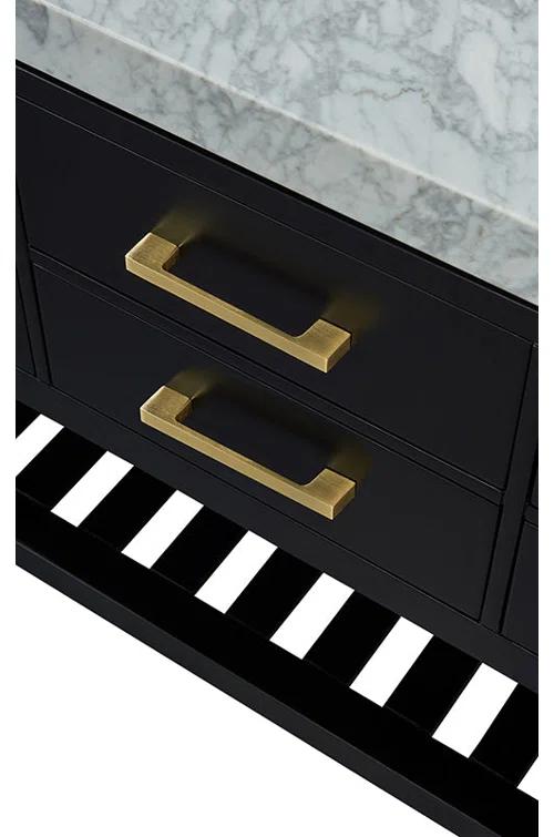 Ancerre Designs Elizabeth 48" Wood Bathroom Vanity Set in Black Onyx