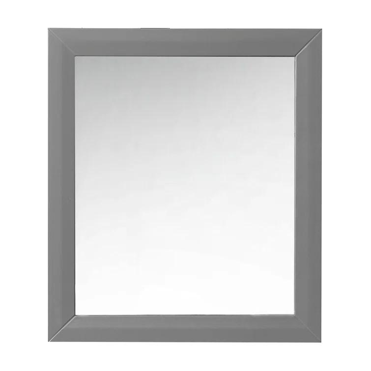 Sapphire Gray 28-Inch Rectangular Wood Bathroom Vanity Mirror