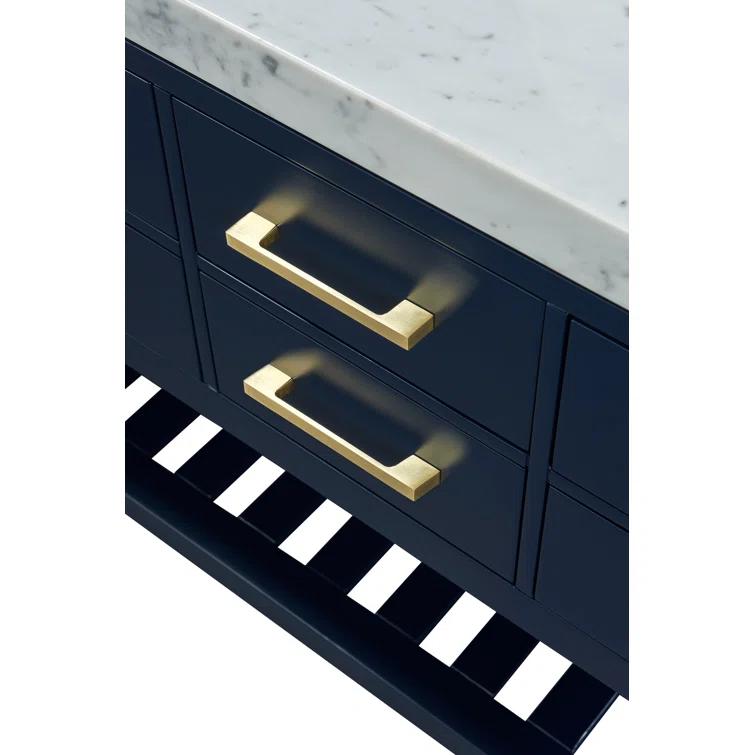 Carrie 36'' Single Bathroom Vanity with Carrara Marble Top