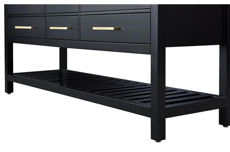 Elizabeth 60'' Black Onyx Double Vanity with Marble Top