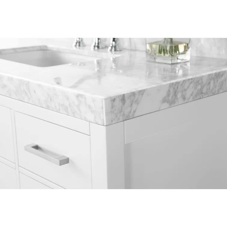 Ancerre Designs Elizabeth 48" Bathroom Vanity Set with Gold Hardware in White