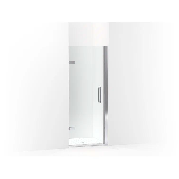 Composed 27-5/8-In28-3/8-In W X 71-1/2-In H Frameless Pivot Shower Door With 3/8-In Crystal Clear Glass And Back-To-Back Vertical Door Pulls