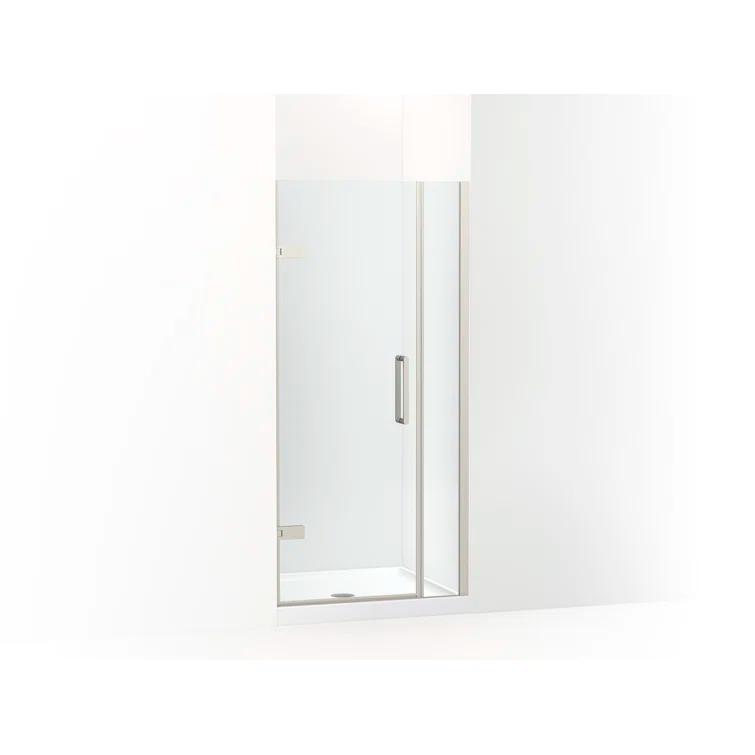 Composed 33-5/8-In34-3/8-In W X 71-1/2-In H Frameless Pivot Shower Door With 3/8-In Crystal Clear Glass And Back-To-Back Vertical Door Pulls