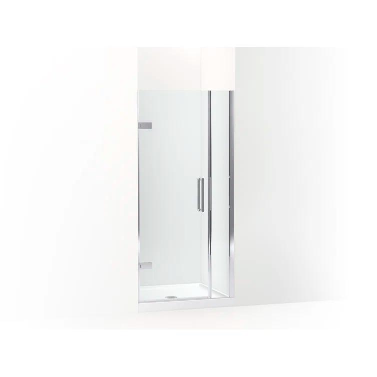 Composed 33-5/8-In34-3/8-In W X 71-1/2-In H Frameless Pivot Shower Door With 3/8-In Crystal Clear Glass And Back-To-Back Vertical Door Pulls
