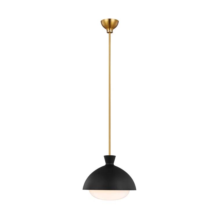 Lucerne 15'' Midnight Black and Brass Globe Pendant Light