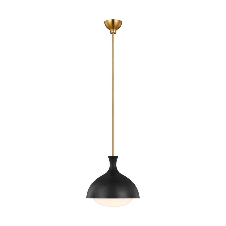 Midnight Black and Brass Globe Pendant Light