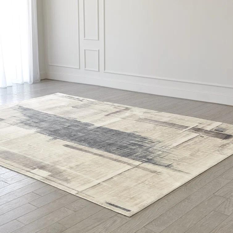 Shasta Contemporary Handmade Viscose Rug, 8' x 10', Grey