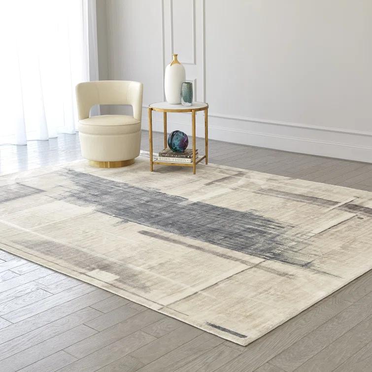 Shasta Contemporary Handmade Viscose Rug, 8' x 10', Grey