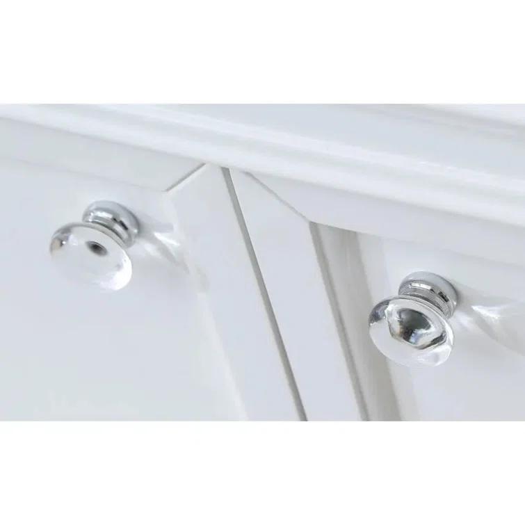 Water Creation Derby 60" Wood Double Bathroom Vanity in Pure White & Chrome
