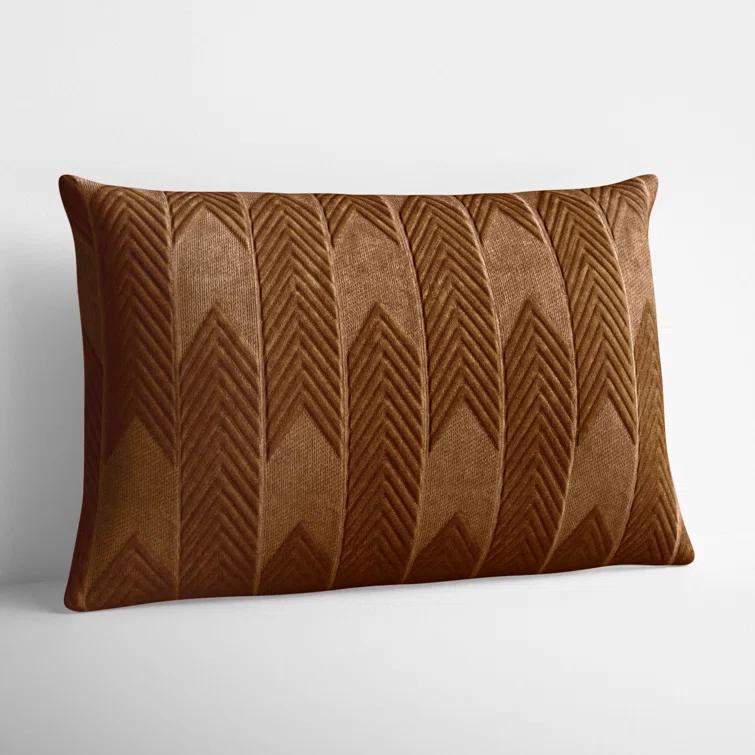Floretta Embroidered Cotton Lumbar Throw Pillow