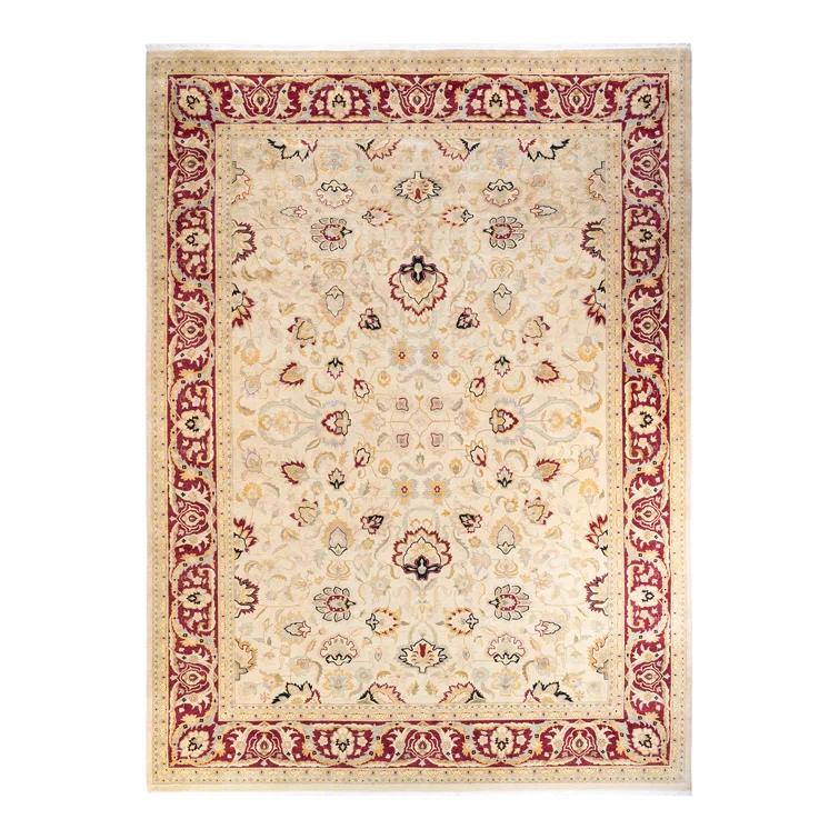 Solo Rugs Classic One-of-a-Kind Hand-Knotted New Age 10'3" x 14'1" Wool Area Rug in Ivory/Beige/Burgundy & Reviews | Perigold