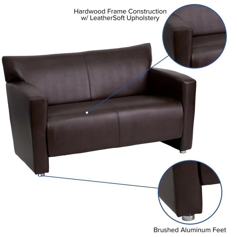 HERCULES Majesty Series LeatherSoft Loveseat with Extended Panel Arms