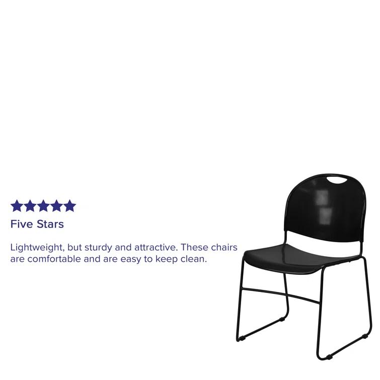 Flash Furniture Gaea 880 lb. Capacity Ultra-Compact Stack Chair with Metal Frame (Set of 5)