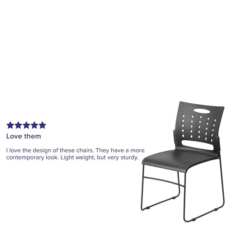 Flash Furniture Heidi 881 lb. Capacity Sled Base Stack Chair with Air-Vent Back (Set of 5)