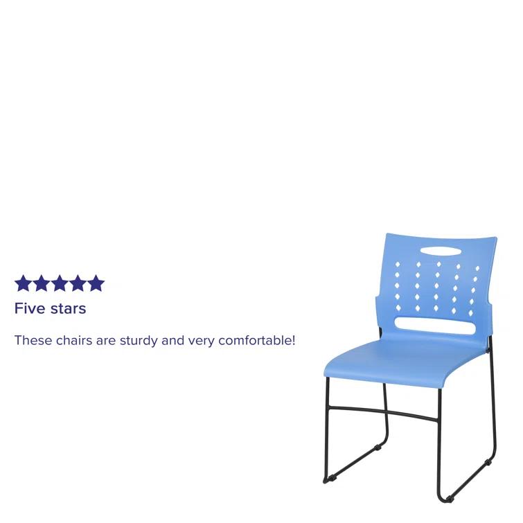 Flash Furniture Heidi 881 lb. Capacity Sled Base Stack Chair with Air-Vent Back (Set of 5)