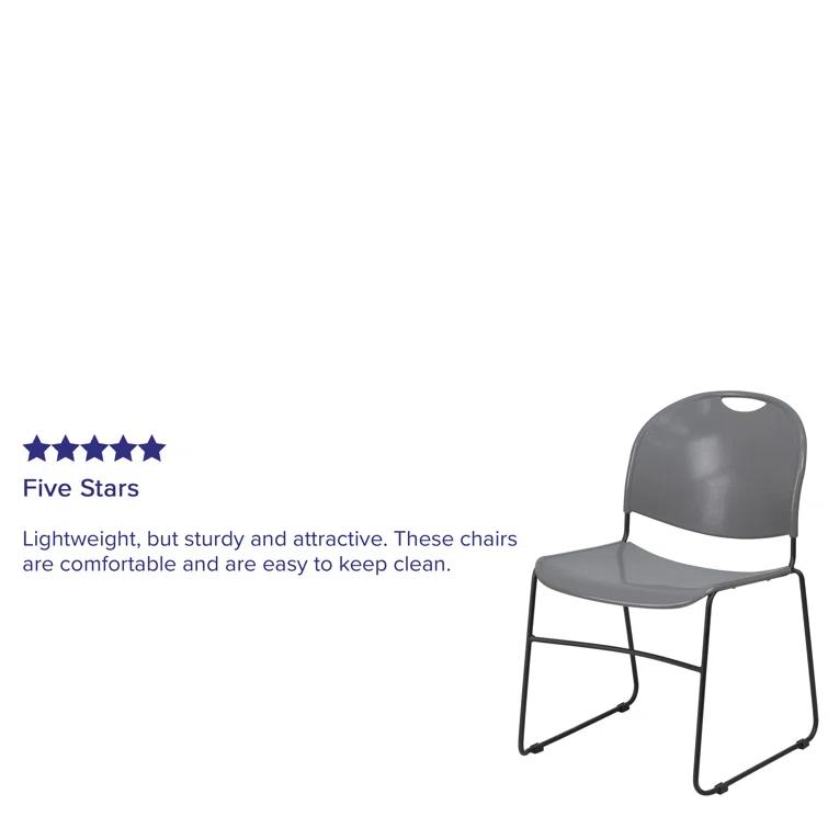 Flash Furniture Gaea 880 lb. Capacity Ultra-Compact Stack Chair with Metal Frame (Set of 5)
