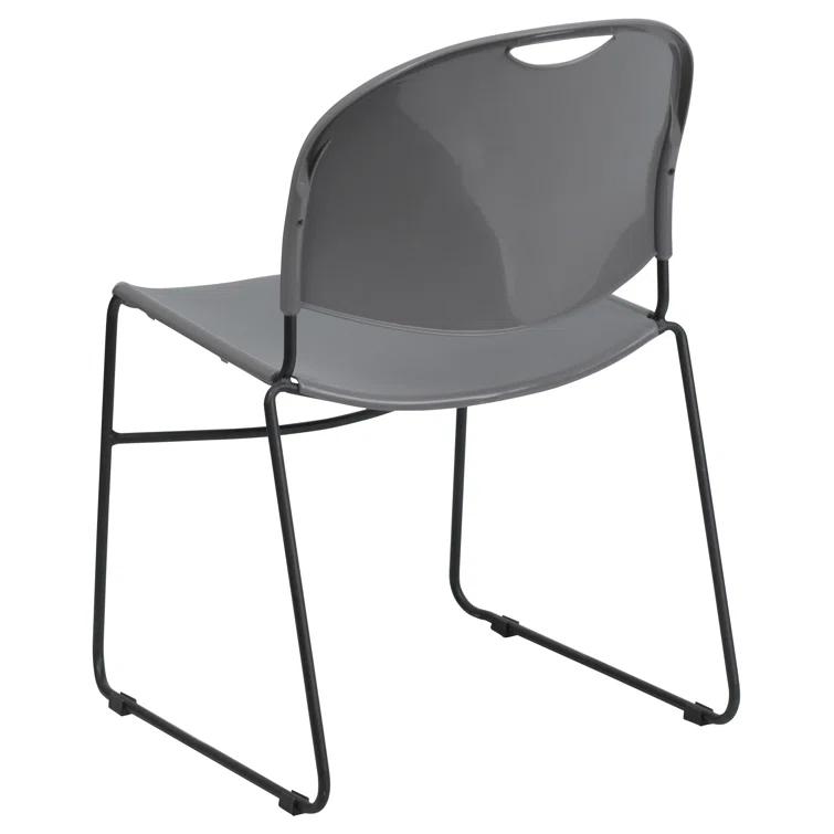 Flash Furniture Gaea 880 lb. Capacity Ultra-Compact Stack Chair with Metal Frame (Set of 5)