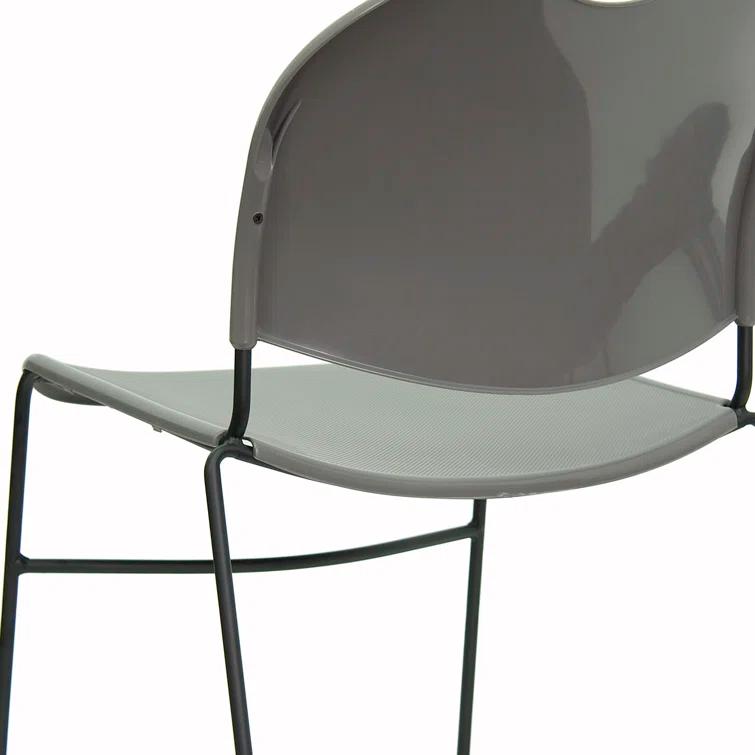 Flash Furniture Gaea 880 lb. Capacity Ultra-Compact Stack Chair with Metal Frame (Set of 5)