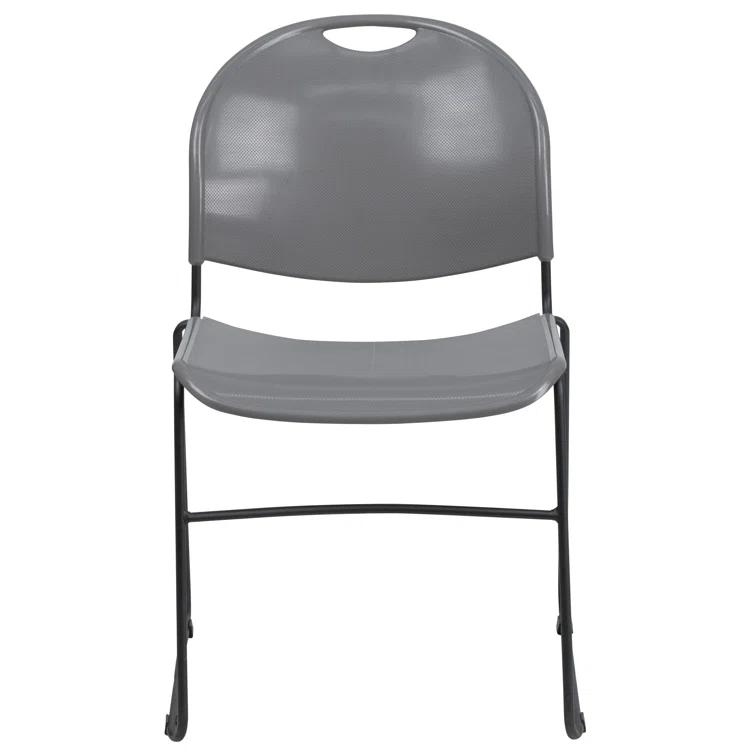 Flash Furniture Gaea 880 lb. Capacity Ultra-Compact Stack Chair with Metal Frame (Set of 5)
