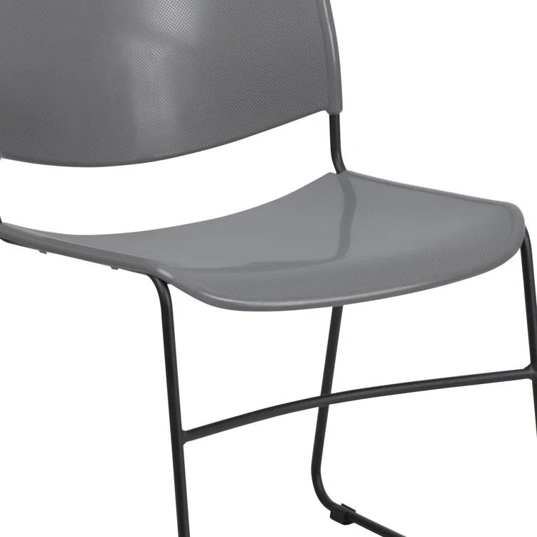 Flash Furniture Gaea 880 lb. Capacity Ultra-Compact Stack Chair with Metal Frame (Set of 5)