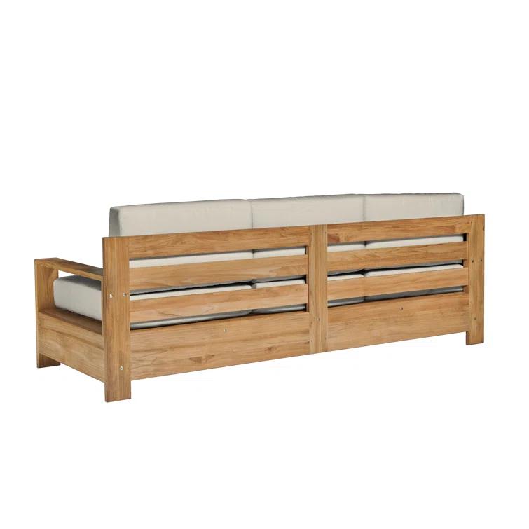 Miguelina 87'' Teak Outdoor Sofa with Sunbrella Cushions
