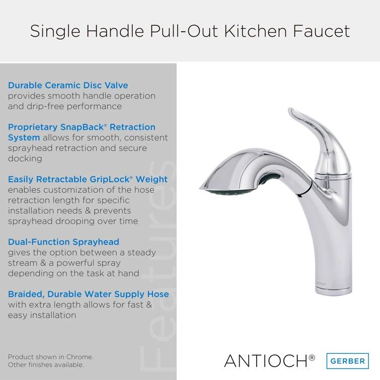 Antioch Single Handle Pull-Out Kitchen Faucet