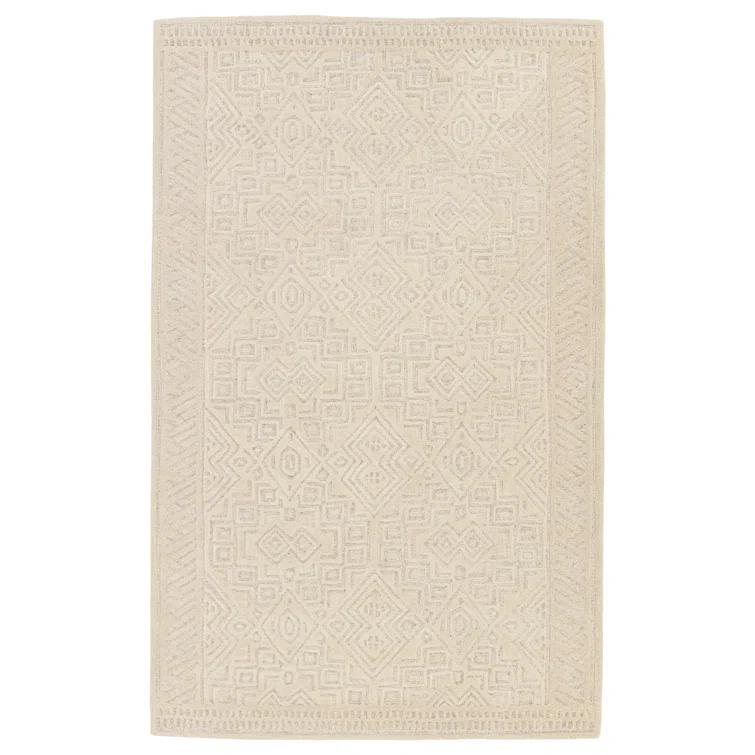 Wool Oriental Area Rug in Beige
