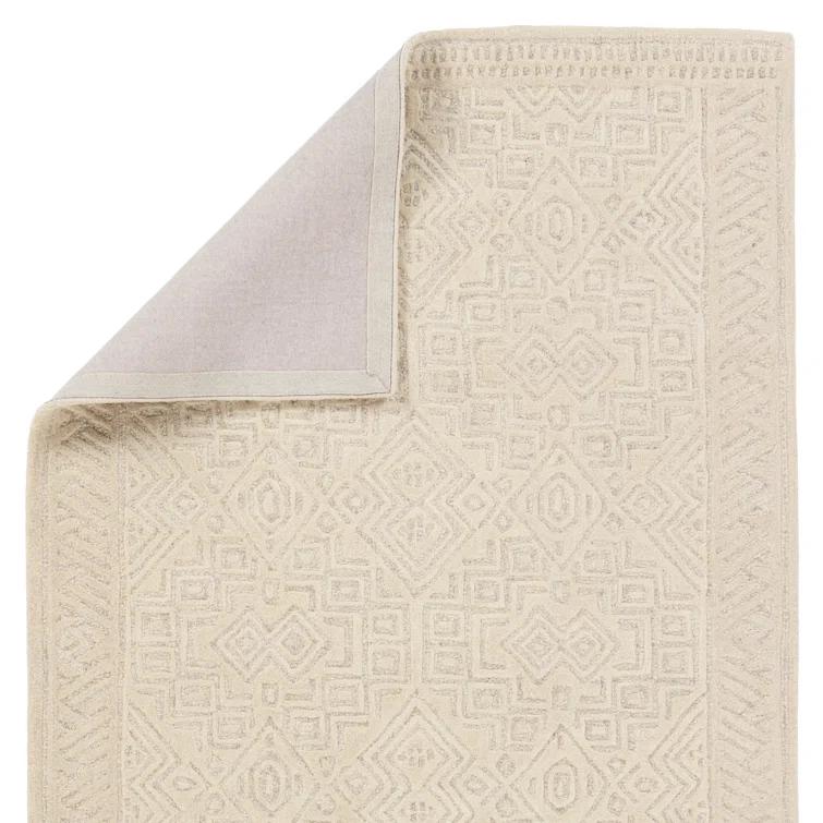 Wool Oriental Area Rug in Beige