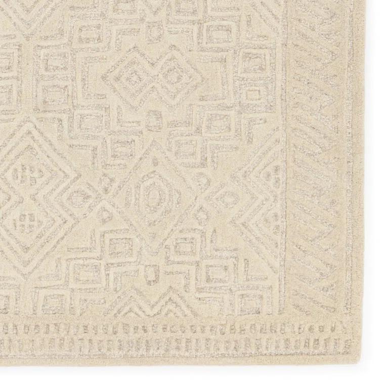 Wool Oriental Area Rug in Beige