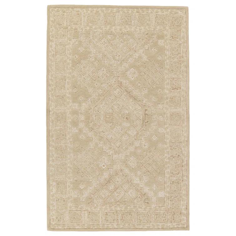 Handmade Red Wool Tufted Medallion 8' x 10' Area Rug