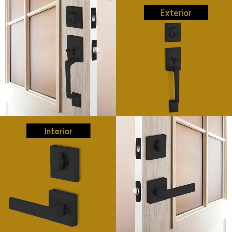 Mega Handles TOBELLE SQUARE Door Lock, Keyless Interior Door Handle Set for Hallway, Closet, Bathroom, Door Lever Interior, Lock, Door Handle - Heavy Duty Design