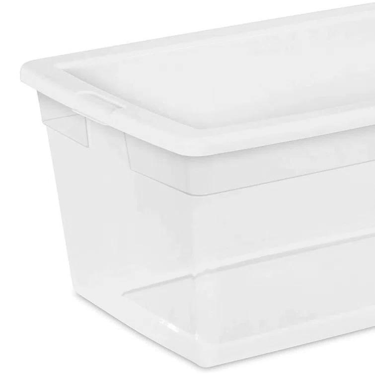 Sterilite Sterilite Storage Box, Stackable Bin with Lid, Plastic Container to Organize Shoes and Crafts on Closet Shelves