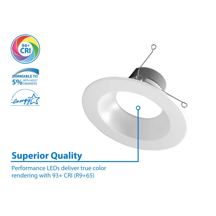 NICOR Lighting 6'' Selectable Color Temperature Dimmable Air-Tight IC Rated LED Retrofit Recessed Lighting Kit DLR56612120SWH