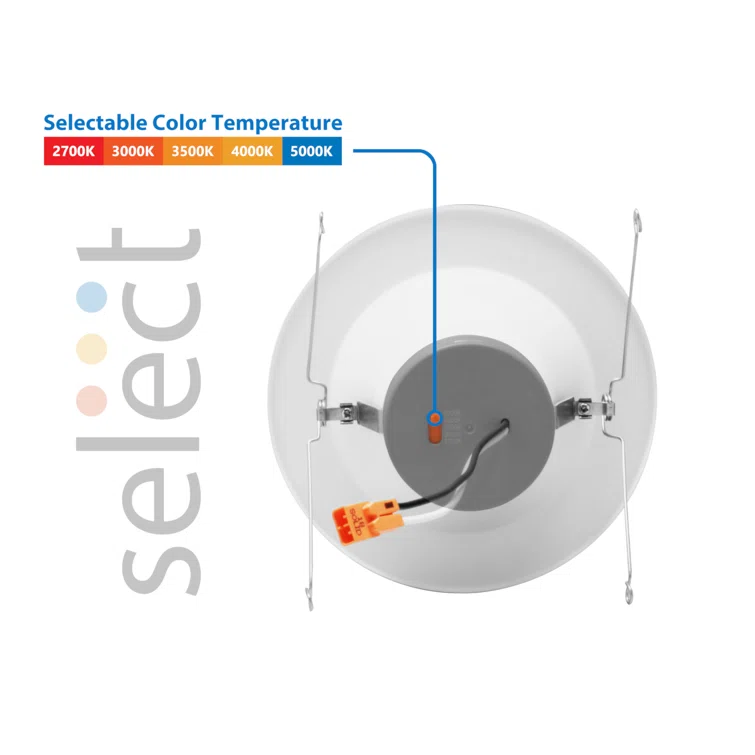 NICOR Lighting 6'' Selectable Color Temperature Dimmable Air-Tight IC Rated LED Retrofit Recessed Lighting Kit DLR56612120SWH