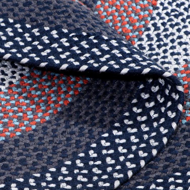 Enika Hand Braided Red/Blue Area Rug