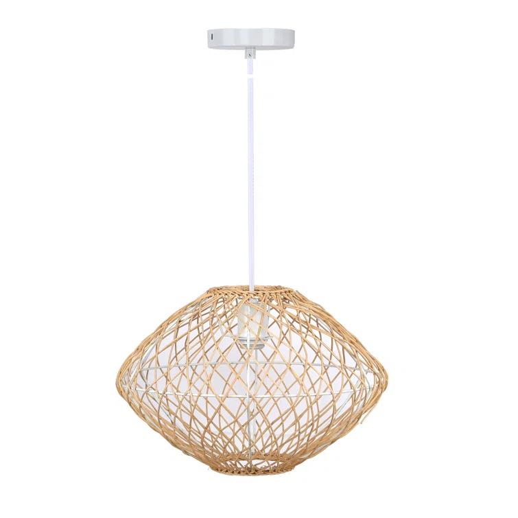 Rattan Dimmable Geometric Chandelier