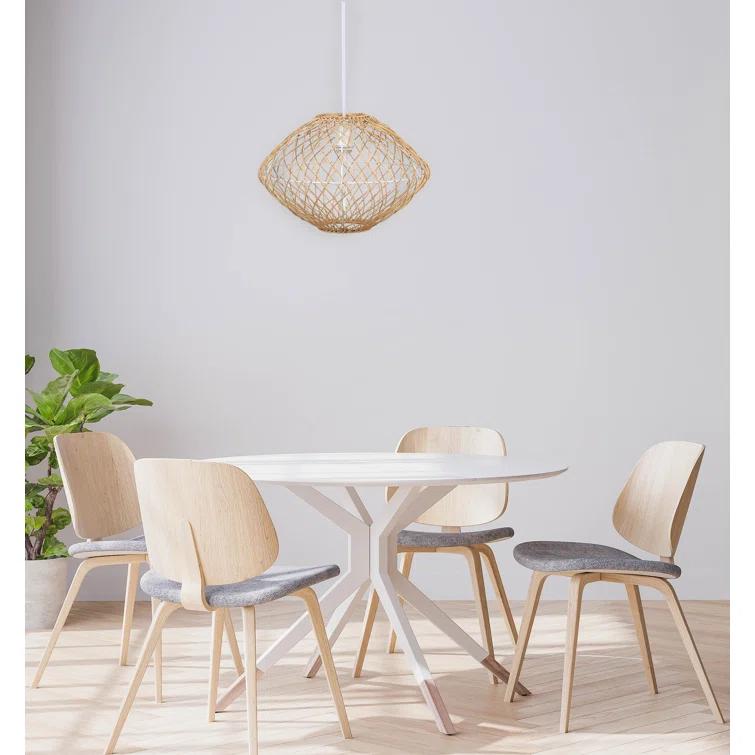 Rattan Dimmable Geometric Chandelier