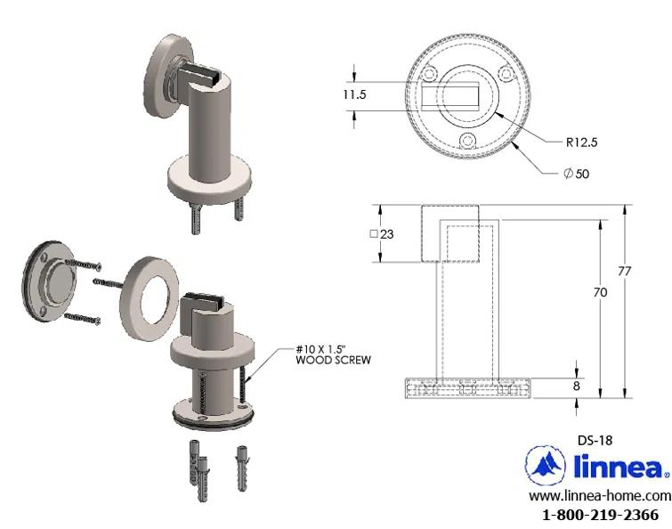 Linnea Magnetic Stainless Steel Floor or Wall Mount Door Stop | Wayfair
