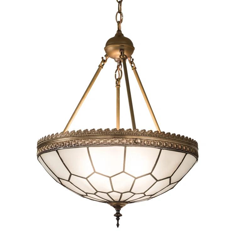 Vincent Honeycomb 3-Light Antique Brass Ceiling Pendant