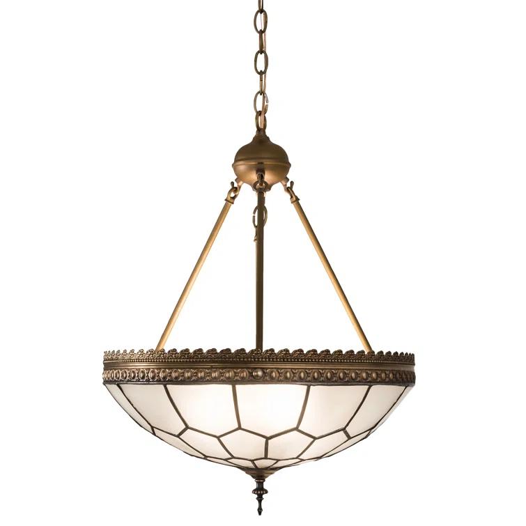 Vincent Honeycomb 3-Light Antique Brass Ceiling Pendant