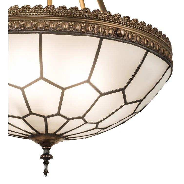 Vincent Honeycomb 3-Light Antique Brass Ceiling Pendant