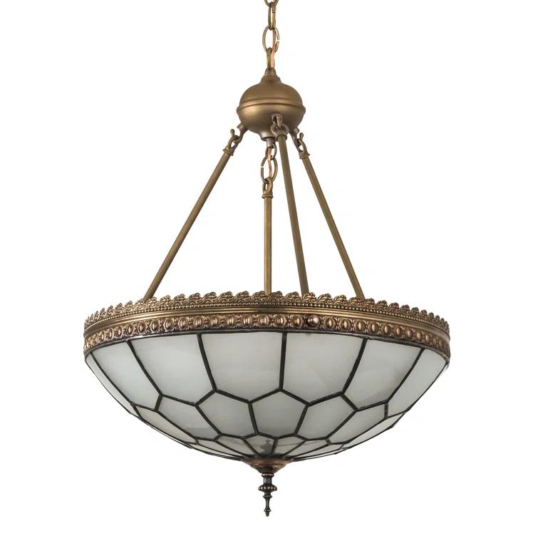 Vincent Honeycomb 3-Light Antique Brass Ceiling Pendant