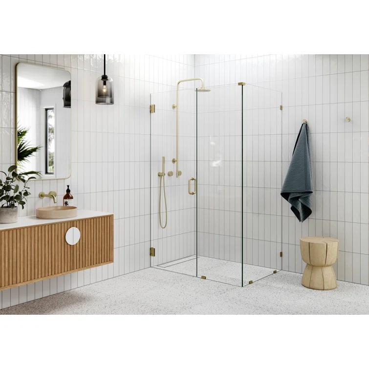 Glass Warehouse 78" H Pivot Frameless Shower Door 90-WH-37-35-SB