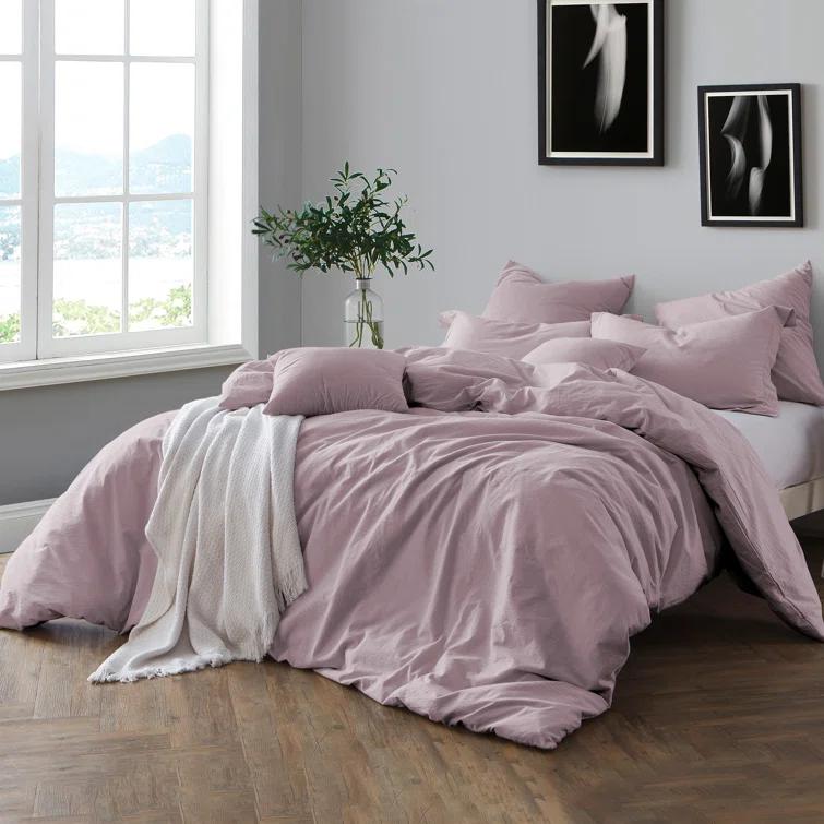 Swift Home 100% Cotton Crinkle Washed Duvet Cover Set