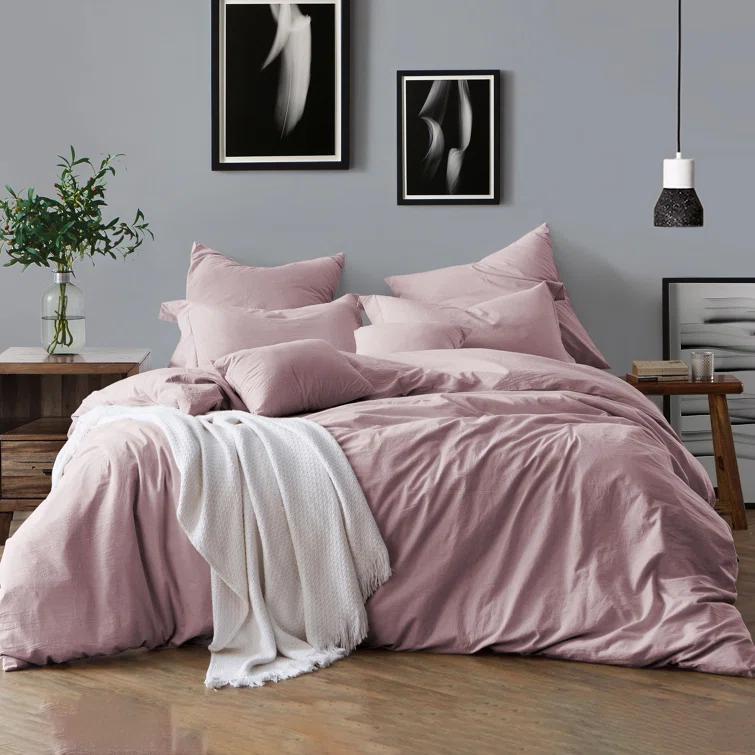 Swift Home 100% Cotton Crinkle Washed Duvet Cover Set